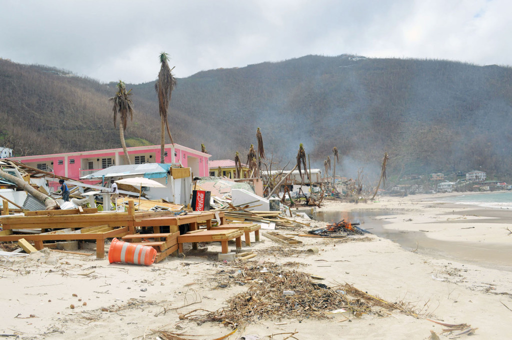 The village of Cane Garden Bay, where Kyrie Caulfield and his family lived before being displaced by Hurricane Irma. – PHOTO: BVI BEACON
