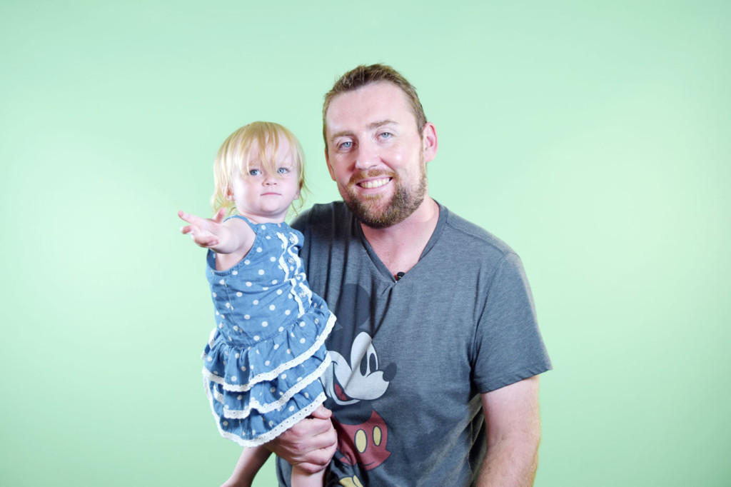 Kyrie Caulfield and his 18-month-old daughter are two of the many displaced British Virgin Islands residents who came here following Hurricane Irma. – PHOTO: ALVARO SEREY